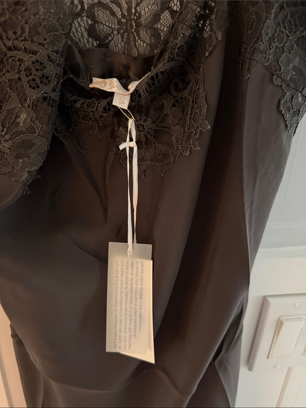Gold Hawk pewter long 💯 silk slip dress - Picture 5 of 7